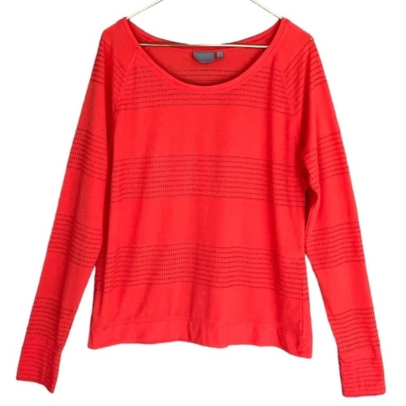 Athleta Tops - Athleta Orange Limitless, Perforated Mesh Long Sleeve Pullover‎ Athletic Top